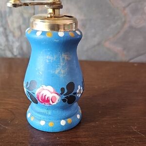 Hand-Painted Blue Pepper Mill